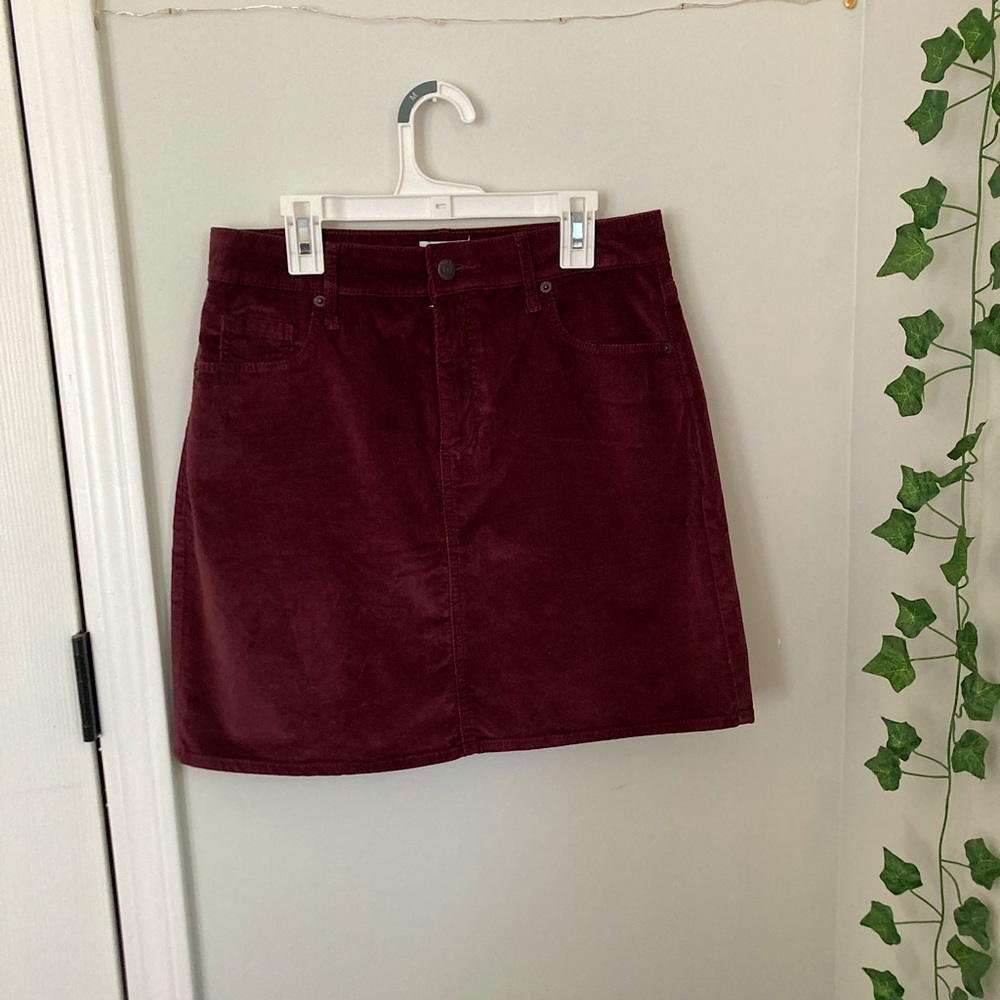 Burgundy skirt!